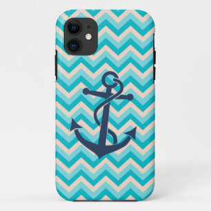 Chevron Pattern with Anchor iPhone 11 Case