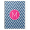 Chevron Pattern with Monogram - Navy Magenta