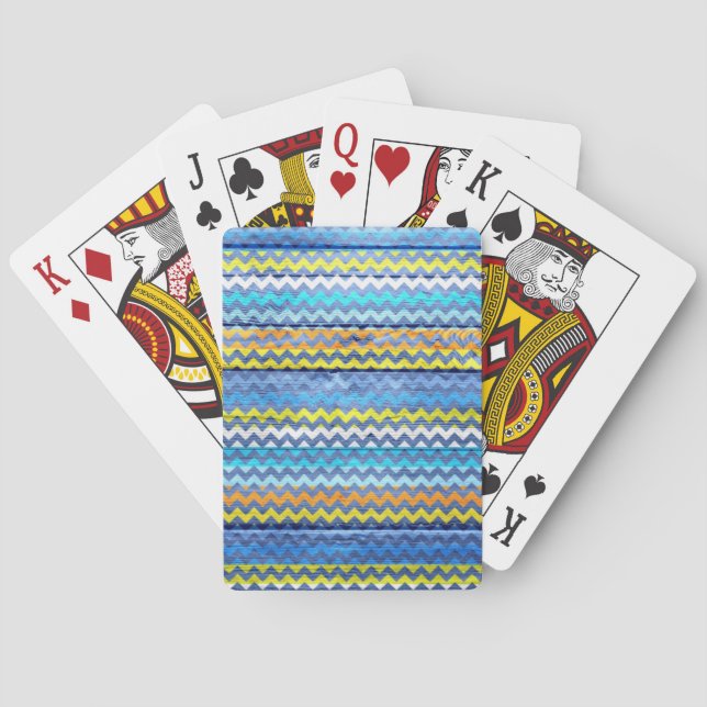 Chevron Pattern Wood Playing Cards (Back)