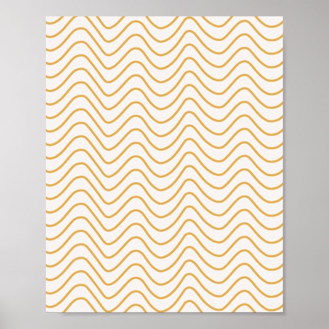 Chevron Pattern Yellow And Cream Zigzag Poster (Front)