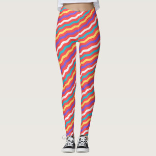 Chevron Peach Yellow Minimal Pattern Leggings