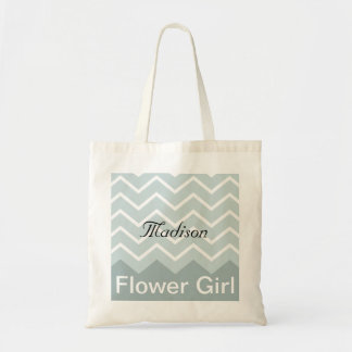 Chevron Personalised Wedding Party Tote (blue)