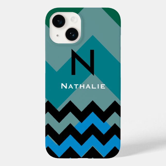 Chevron Personalized Modern Case-Mate iPhone Case (Back)