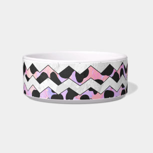 Chevron Pink and Black Dalmation Bowl