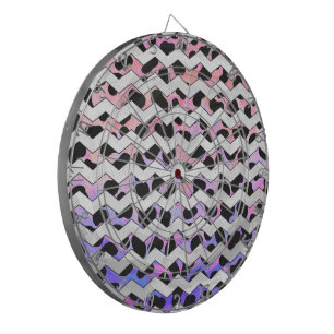 Chevron Pink and Black Dalmation Dartboard