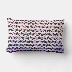 Chevron Pink and Black Dalmation Lumbar Cushion