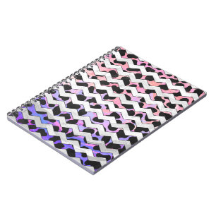 Chevron Pink and Black Dalmation Notebook