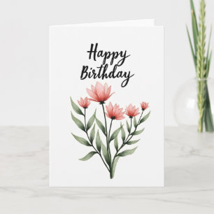 Chevron Pink Blossom Card