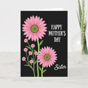 Chevron Pink Blossom Sister Card