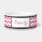 Chevron Pink & White Personalised Dog Bowl