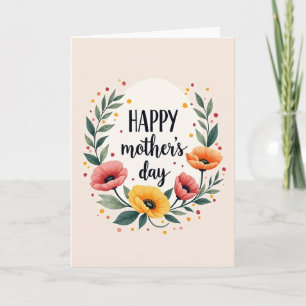 Chevron Poppy Blossom Card
