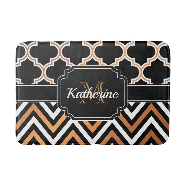 Chevron & Quatrefoil Bath Mat (Front)