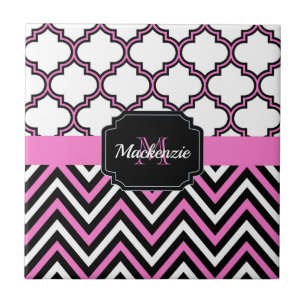 Chevron & Quatrefoil Ceramic Tile