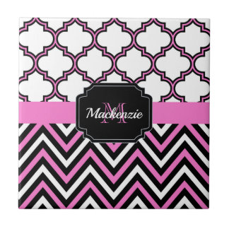 Chevron & Quatrefoil Ceramic Tile