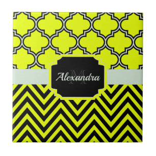 Chevron & Quatrefoil Ceramic Tile