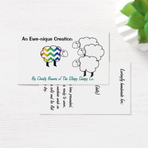 Chevron Rainbow Sheep Hang Tag and Business Card