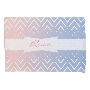 Chevron rose quartz serenity name personalised pillowcase