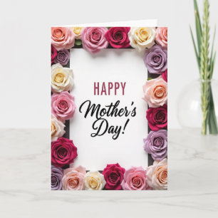Chevron Roses Mothers Day Card