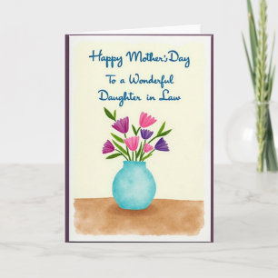 Chevron Script Watercolor Card
