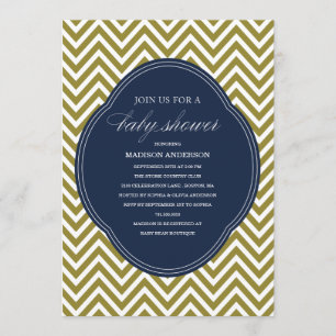 CHEVRON SHOWER   BABY SHOWER INVITATIONS