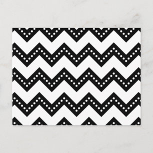 Chevron Spotted 6 Black and White Postcard