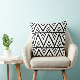 Chevron Stripe Black and White Chevron Stripe  Cushion