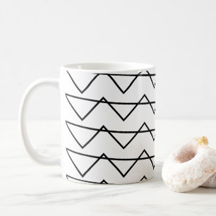 Chevron Stripe Black and White Coffee Mug