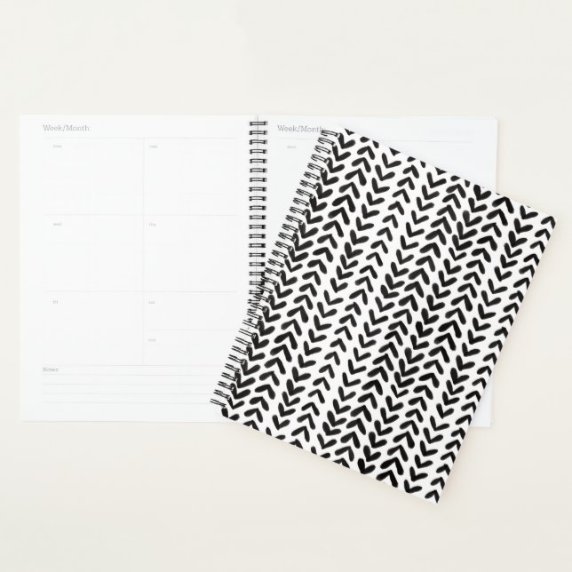 Chevron stripe - black planner (Display)