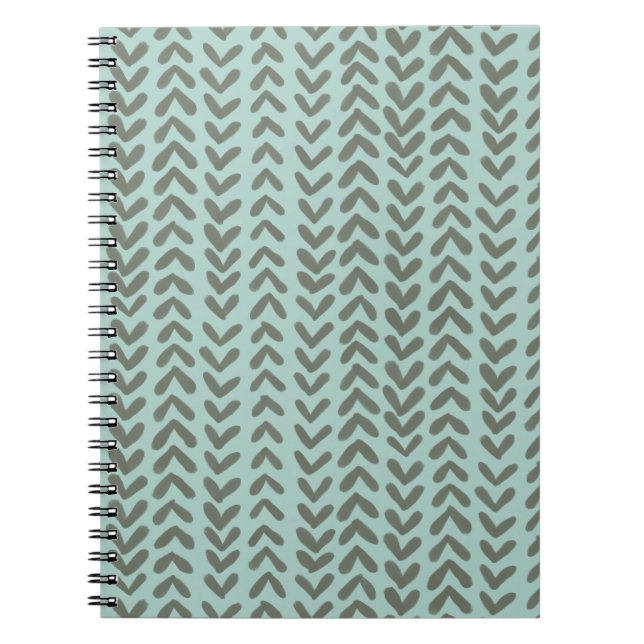 Chevron stripe - sage green notebook (Front)