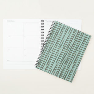 Chevron stripe - sage green planner