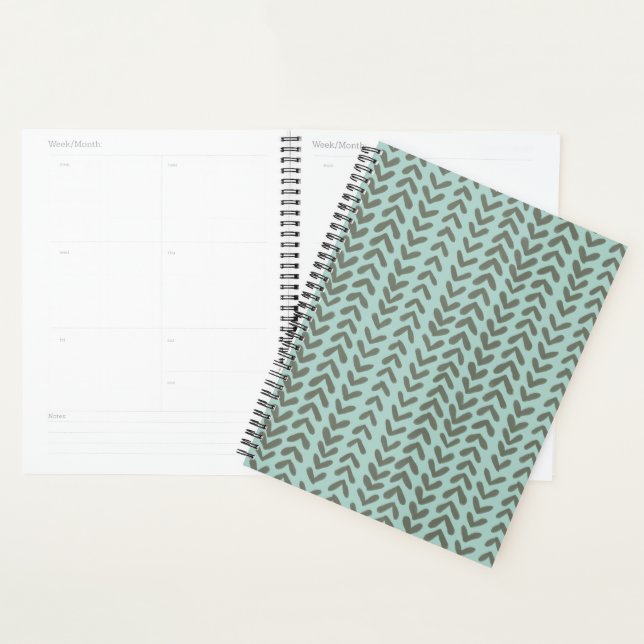 Chevron stripe - sage green planner (Display)