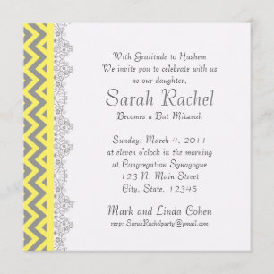 Chevron Stripe - yellow Invitation
