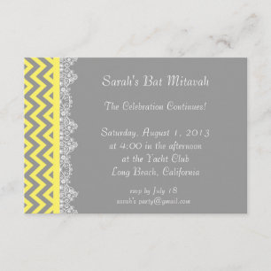 Chevron Stripe - yellow Invitation - insert
