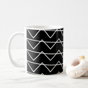 Chevron Stripe Zigzag Pattern Black and White Coffee Mug