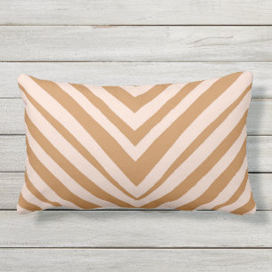 chevron striped terracotta and pink outdoor pillow