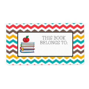 Chevron Stripes Book Label Sticker