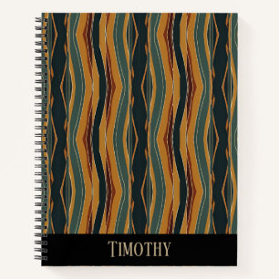 Chevron Stripes in Earth Tones Notebook