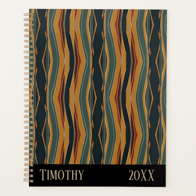 Chevron Stripes in Earth Tones Planner (Front)