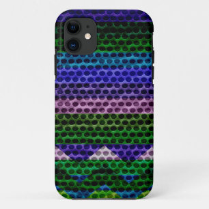 Chevron Stripes Modern Metal Hole iPhone 11 Case