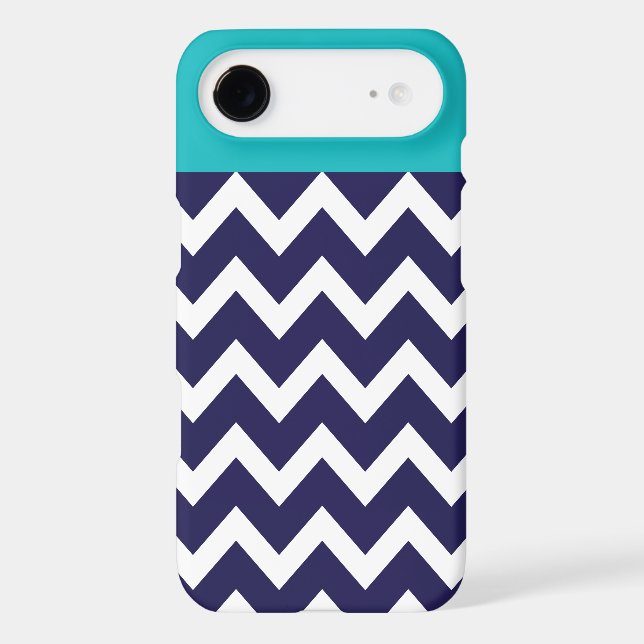 Chevron Stripes & Monogram | Navy Teal iPod Touch 5G Cover (Back)