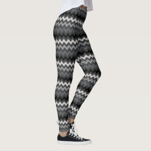 chevron stripes on dark grey leggings