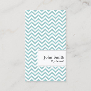 Chevron Stripes Psychiatrist Business Card
