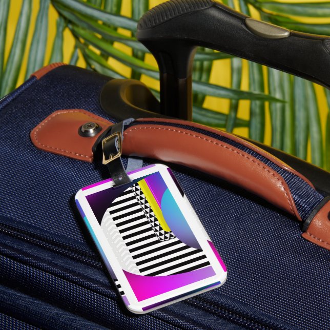 Chevron Stripes Triangles Luggage Tag (Front Insitu 1)