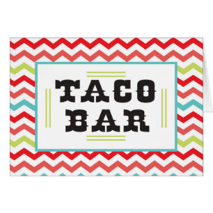 Chevron Taco Bar Food Tent Cards