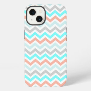 Chevron Teal and Terracotta iPhone 13 Case