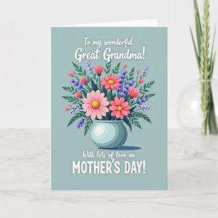 Chevron Teal Bouquet Card