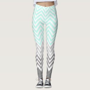 chevron teal grey leggings