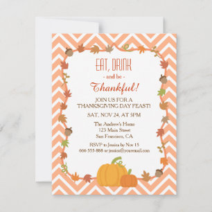 Chevron Thanksgiving Dinner Invitations