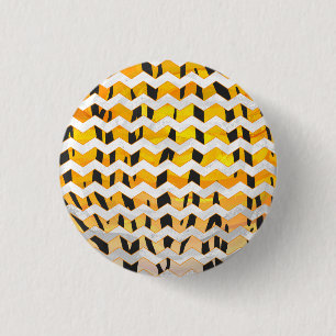 Chevron Tiger Black and Orange Print 3 Cm Round Badge
