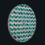 Chevron Tiger Black and Teal Print Dartboard<br><div class="desc">Stylish and trendy Black and Teal Tiger Striped Animal Print created by Imagine That! Design with our unique touch of texture and pizazz on electronics, accessories and gifts is bound to satisfy the needs of tiger lovers of all ages. Go wild today with ITD Wild Me Tiger stripes in an...</div>
